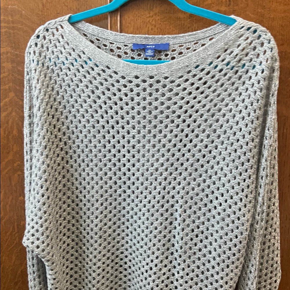 Silver long sleeve sweater. XL